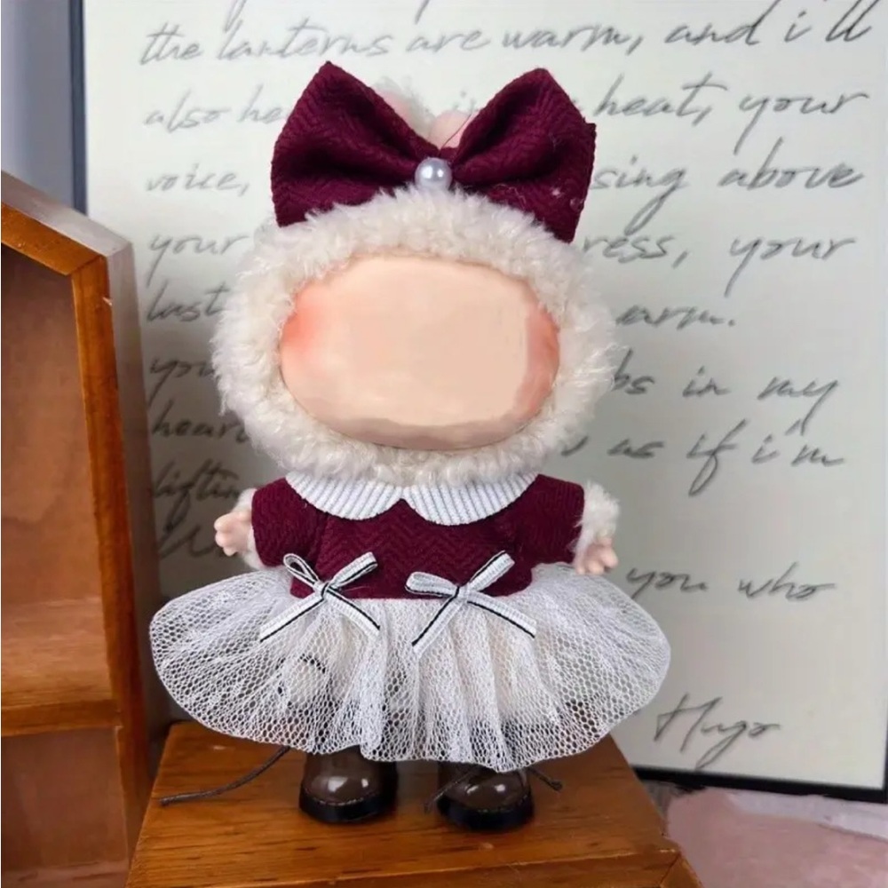 NWOT - 🎀 LaBuBu Doll OUTFIT for 6.3”-6.7” Dolls – Burgundy Knit & Tulle